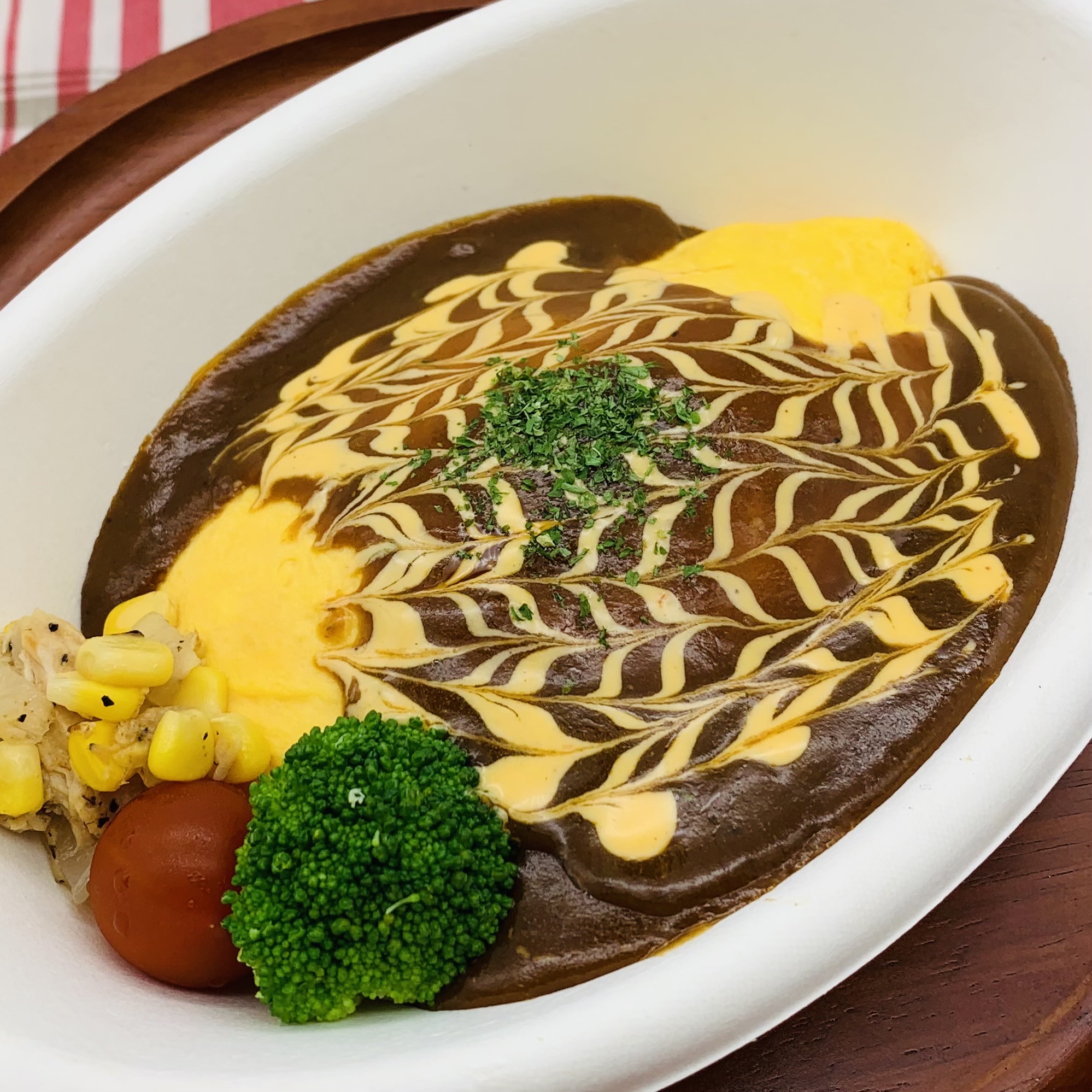 デリバリーイバラキ だるま納豆ハヤシオムライス デリバリーイバラキ だるま納豆ハヤシオムライス